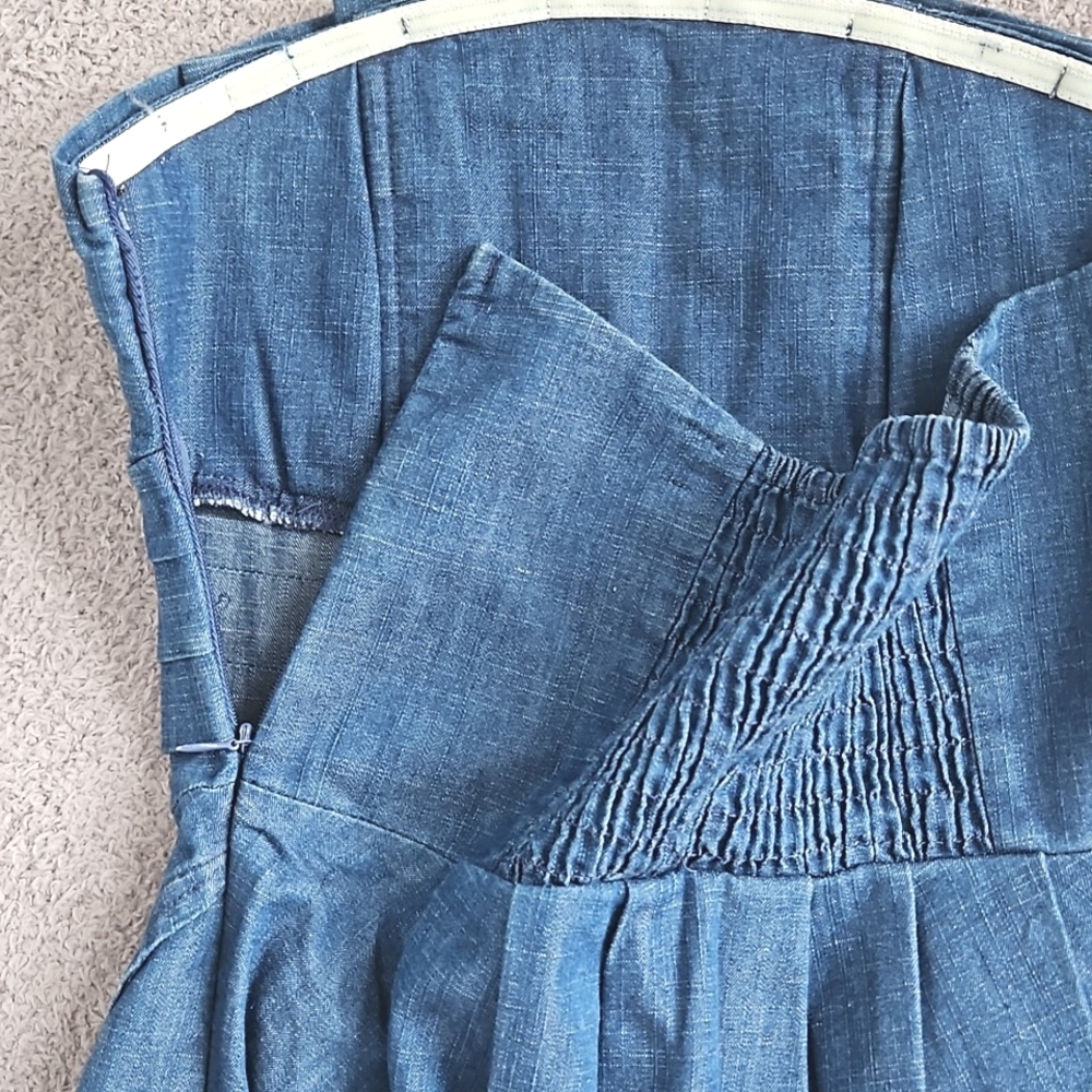 Max Rave Strapless Denim Dress - Gem